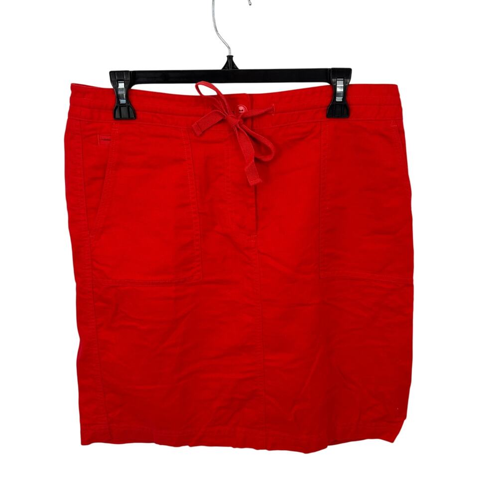 TALBOTS  Linen Cotton Blend Red Tie Waist Skirt / 8